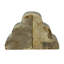 Serre-livres contemporains en marbre beige veiné naturel, ensemble de 2, forme festonnée, hauteur 15 cm
