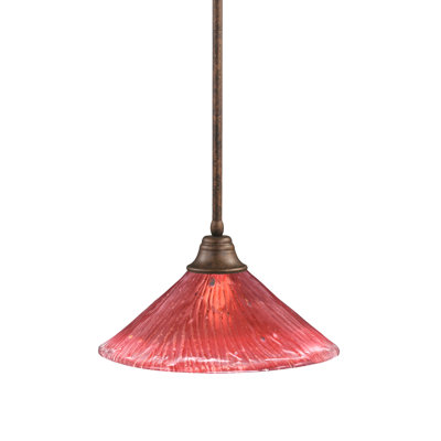 Luminaire suspendu avec tige en verre