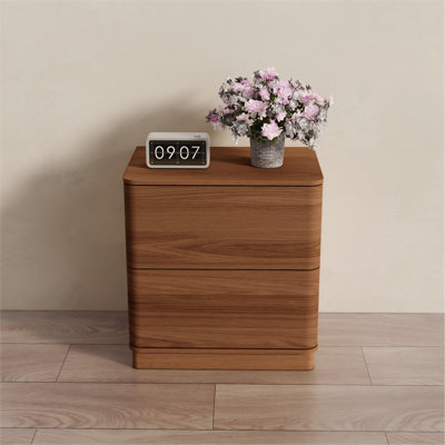 Minimalist Textured Curved Profile 2-drawer Nightstand