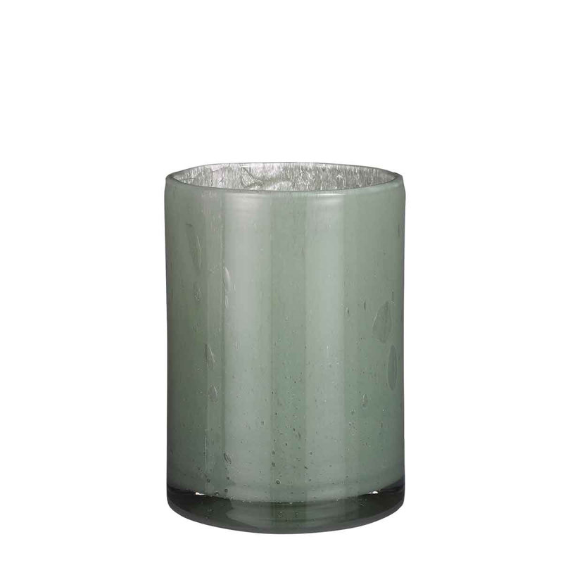 Ceclia Handmade Glass Table Vase, Green, 23cm H x 17cm W x 17cm D