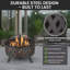 Fire Pit - 32-Inch Outdoor Wood Burning Firepit with Screen, Poker, and Cover - Outdoor Fire Pits for Backyard, Deck, or Patio by Pure Garden (Black)