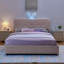 Kids Boucle Fabric Bed with Oversized Rabbit Ear Headboard, LED Lighting & 4 Storage Drawers-91399875