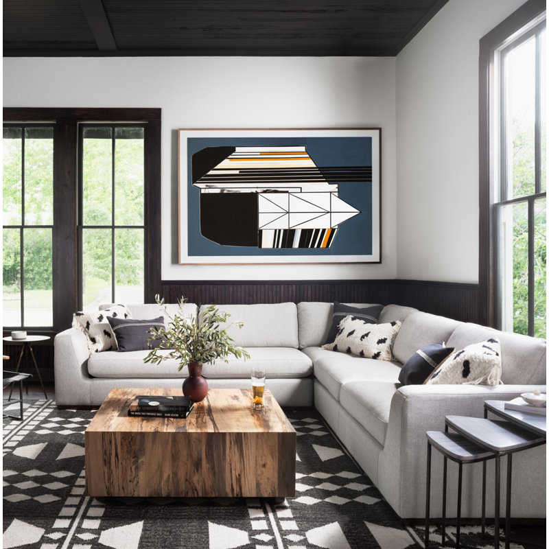 Canapé modulaire Berger, Terre de Sienne argentée Aldred