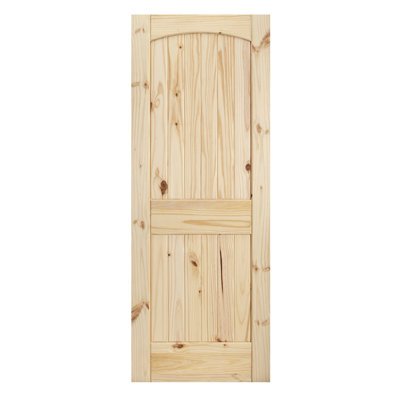 80'' Solid Wood Paneled Unfinished without Installation Hardware Kit Slab Door