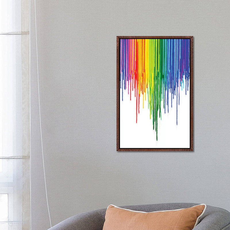 Rainbow Gay Pride - Print on Canvas, 66.04 cm H x 45.72 cm W, Classic Brown Wood Framed