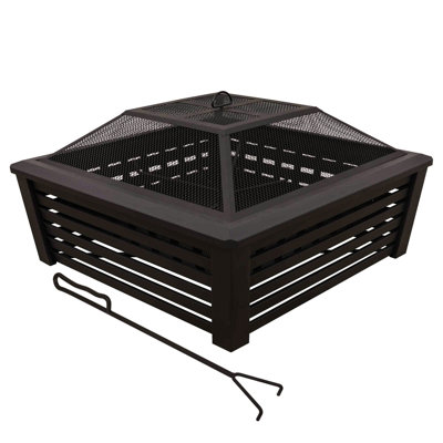 Bulle Square Steel Wood Burning Fire Pit