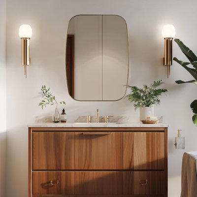 Modern Oblong Oval Bathroom Vanity Mirror | Stainless Steel Frame