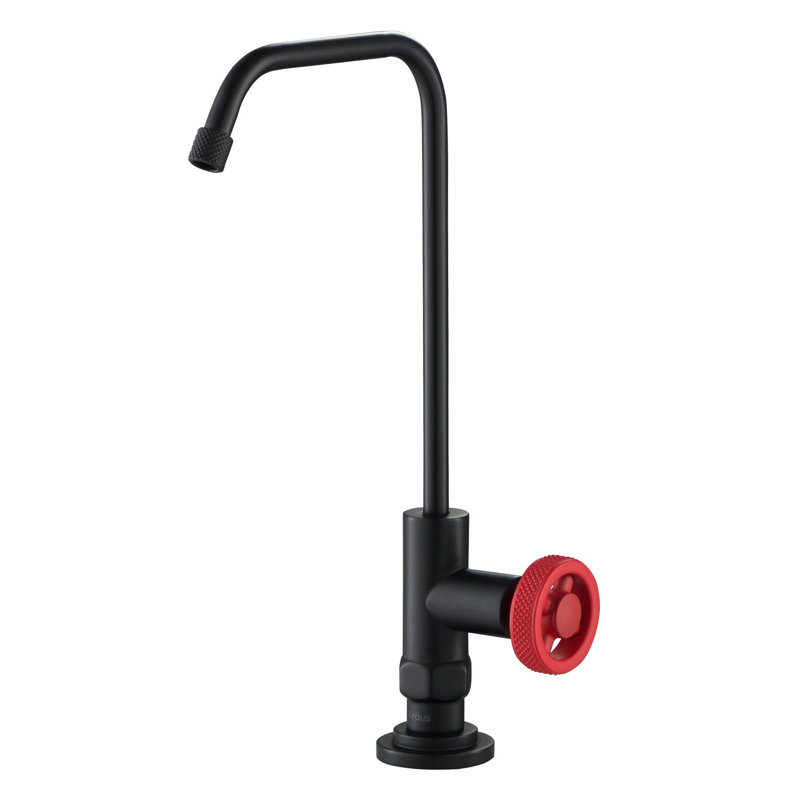 Urbix Kitchen Water Filter Faucet, Matte Black/Red