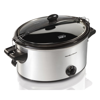 Hamilton Beach® Stay or Go® 6 Quart Slow Cooker Serves 7 Plus Silver