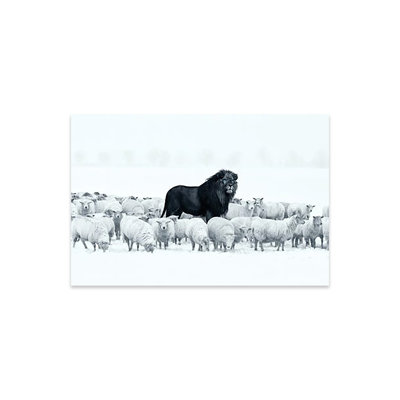 Lion parmi les moutons par Ruvim Noga - impression non encadrée