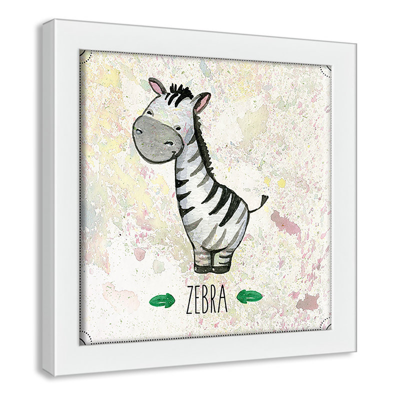 Jungle Day 4' Wall Decal, White Box Framed, 8" H x 8" W x 1.18" D