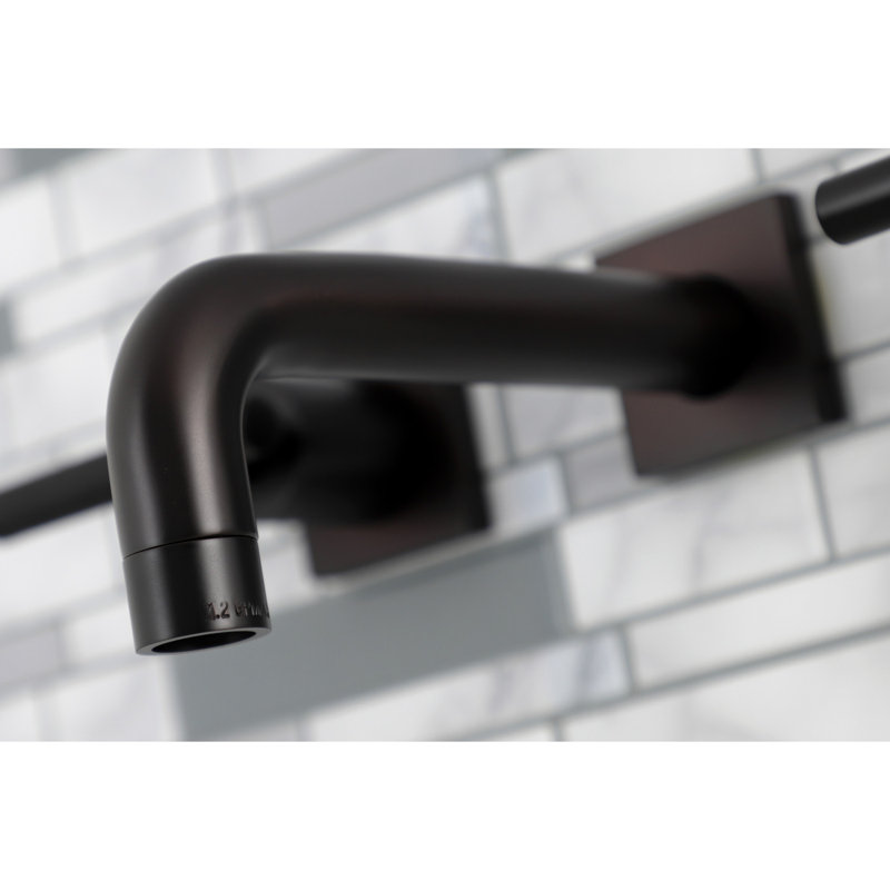 Kingston Brass Millennium Two-Handle 3-Hole Wall Mount Bathroom Faucet, Oil Rubbed Bronze, Lever