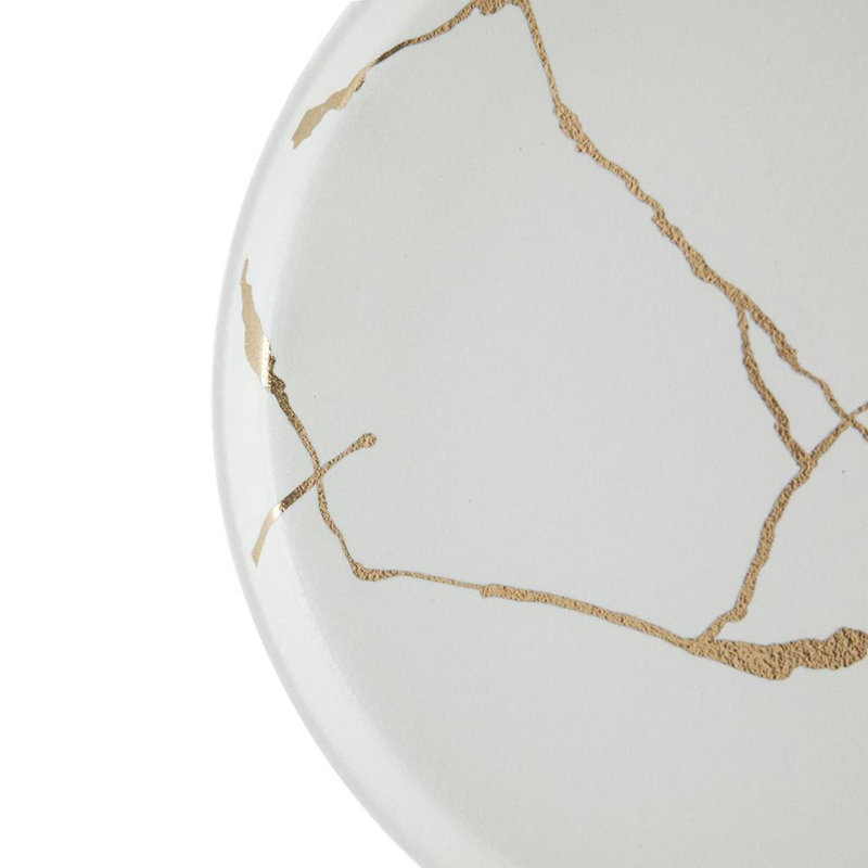 Porcelaine Mercer41 Lann, H 1,2 po x l 10,4 po x P 10,4 po, Blanc / Doré