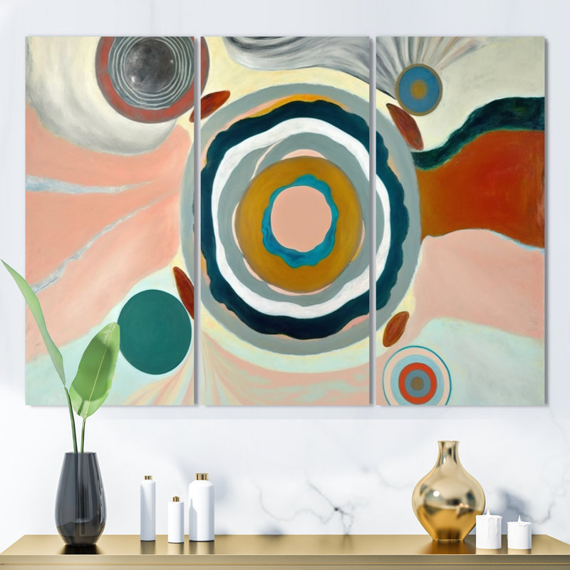 Mystic Terra Rosa Wisdom VI - 3 pièces sur toile, H 28 po x l 36 po x P 1 po, Toile tendue
