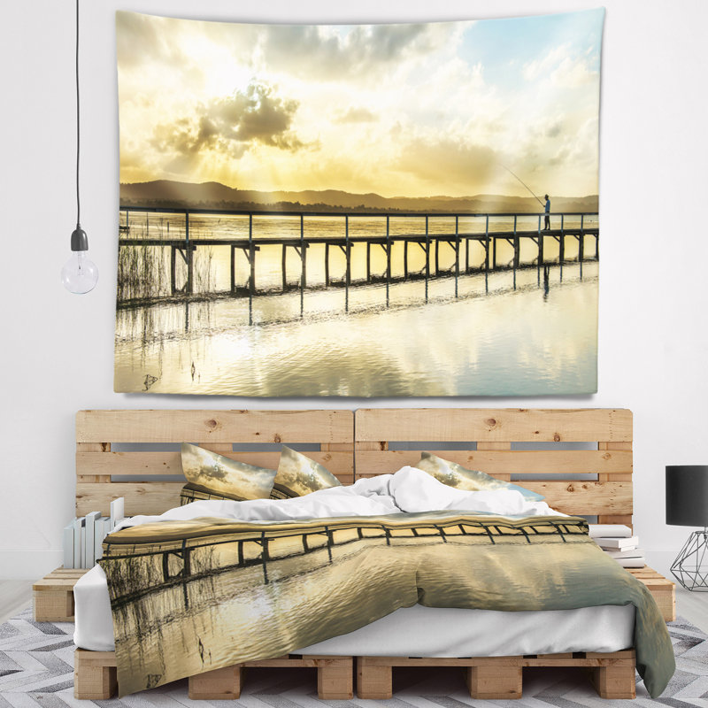 Tapisserie panoramique «Sea Bridge Long Jetty Foreshore Reserve», H 32 po x l 39 po