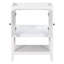 Base de meuble-lavabo 24 po seulement, structure en bois massif, armoire de rangement pour salle de bain avec portes et tablette ouverte, blanc