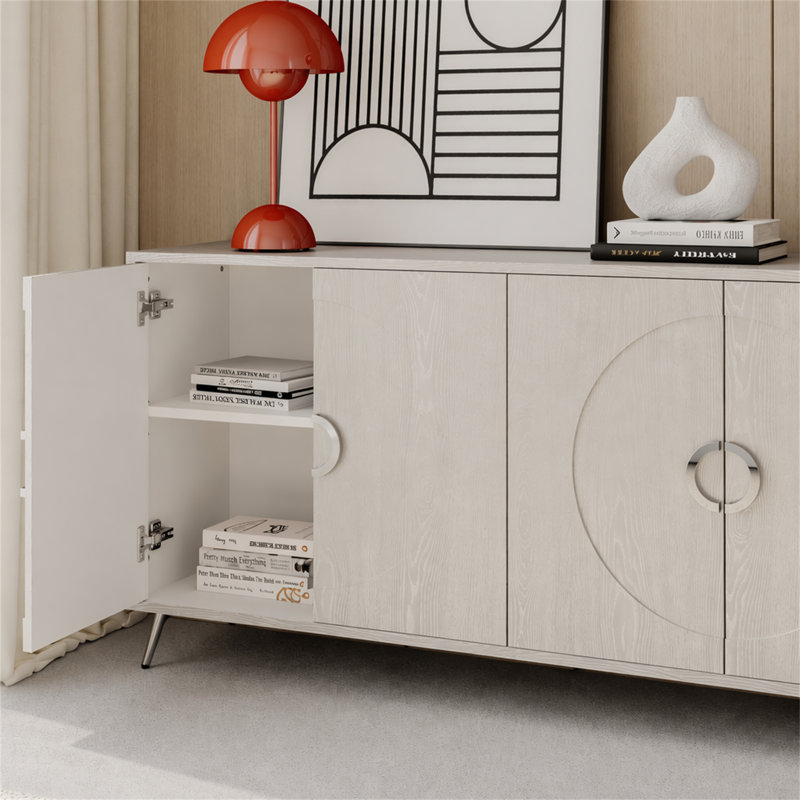 Armoire de rangement Buffet Modern, 31" H x 59.84" W x 15.74" D, Champagne