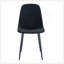 Chaise de luxe simple luxueuse - ensemble de 4 chaises de salle à manger en lin et coton noir à haute résilience avec pieds en métal noir.-1128496180-1128496182