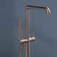 Robinet de baignoire autoportant à poignée simple avec douchette à main Topcraft, bronze huilé-51724475