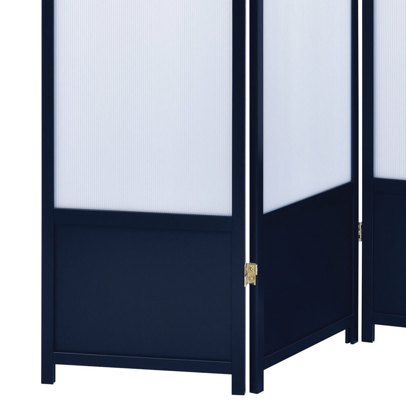 Northwood 51.6' W x 70.75' H 3 - Panel Folding Room Divider, Bleu