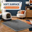 Un tapis de litière pour chat gris de 24 x 15 pouces doté d'une structure alvéolaire à double couche.