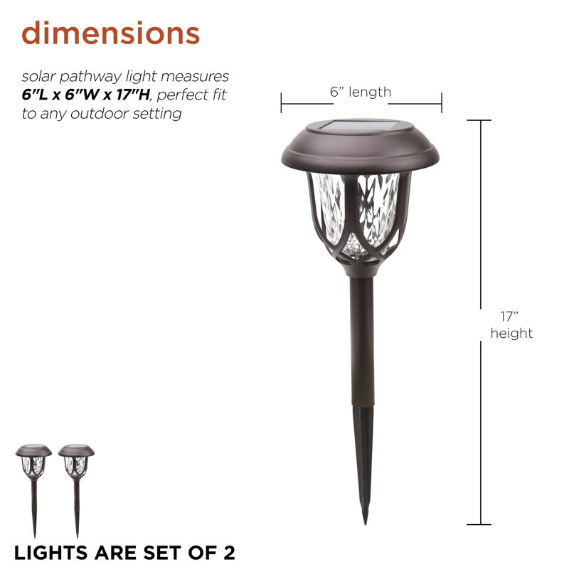 Brown Solar Powered Integrated LED Metal Pathway Light Pack