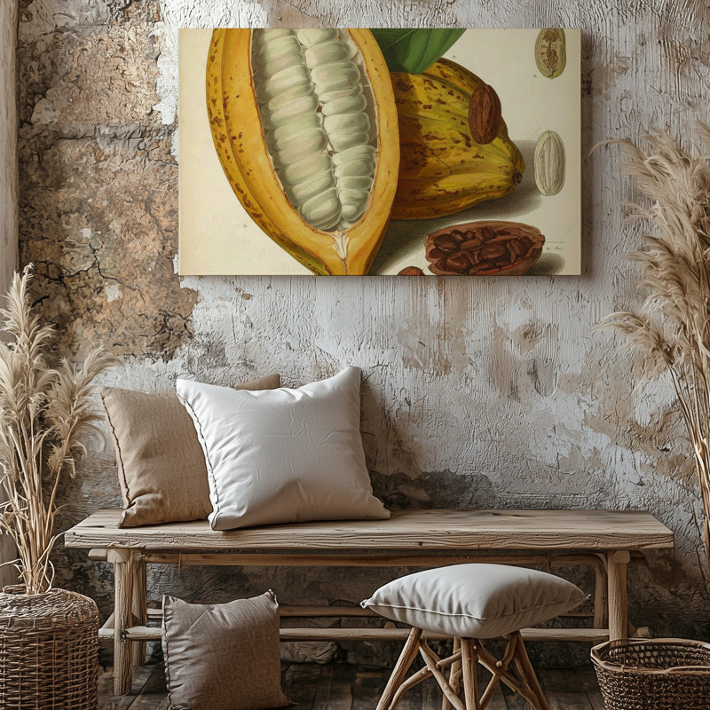 Toile, art mural rétro, illustration de toile de cacao, H 30 po x l 30 po