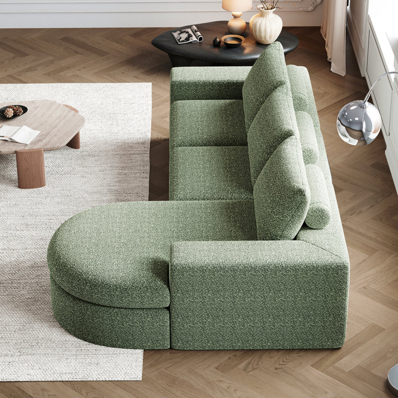 Canapé modulaire en chenille 2 pièces, Vert