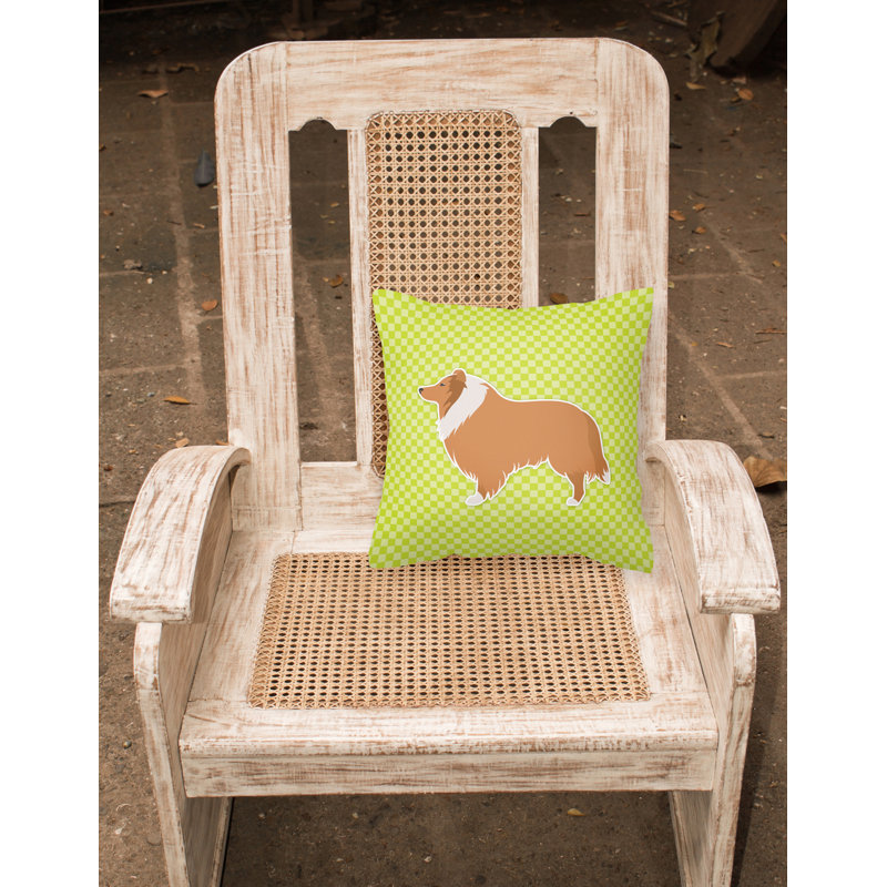 Coussin décoratif intérieur / extérieur Border Collie, H 18 po x l 18 po x P 3 po, Vert