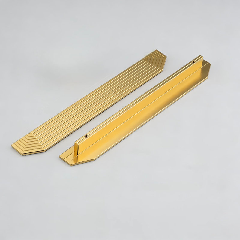 Poignées de tiroir et poignées de tiroir modernes en or brossé - fabrication en aluminium massif avec conception polyagonale, prise facile, finition résistante à la rouille (paquet de 2, 9,8 po)