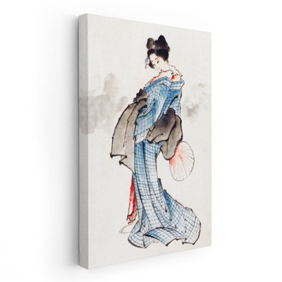 Femme japonaise portant un kimono, 1760-1849 - reproduction d'art sur toile