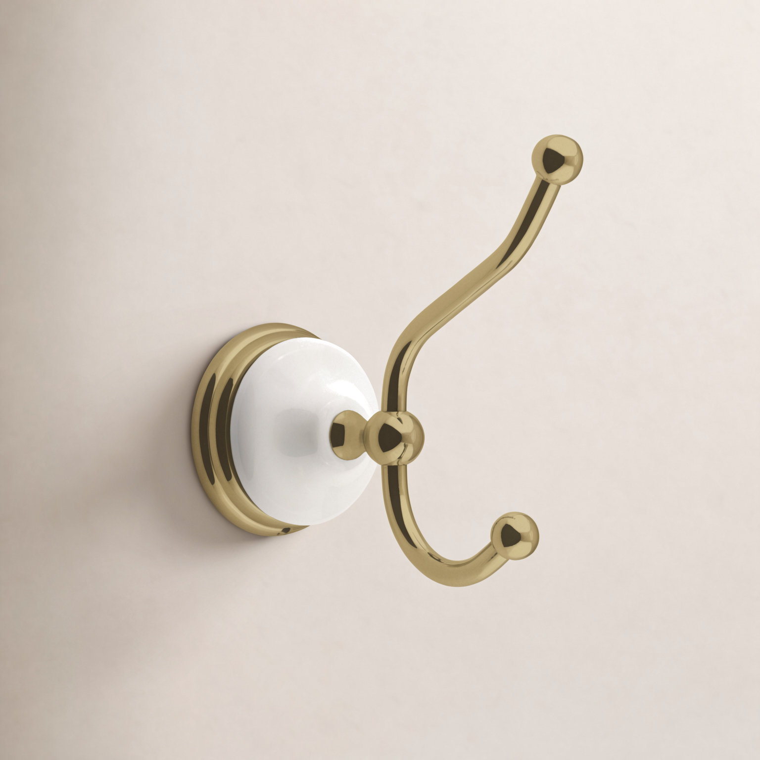 Victorian Robe Hook, Brushed Brass
