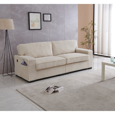 Causeuse élégante en crème, revêtement confortable et appuis-tête réglables pour un moment de détente en crème, velours confort optimal