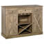 Armoire-bar Farmhouse, armoire à vin avec 3 tiroirs, armoire buffet avec support à vin en forme de X et porte-verres à pied