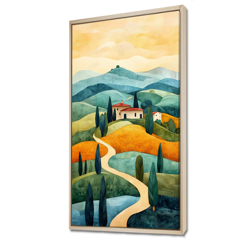«Green Orange Caelo II», reproduction d'art sur toile, encadré chaleureux, H 32 po x l 24 po, Cadre naturel flottant