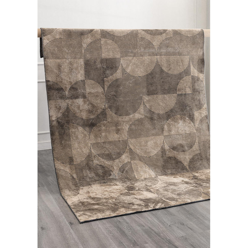 Modern Abstract Polka Dots Rug, Rectangle 6'7" x 8'3"