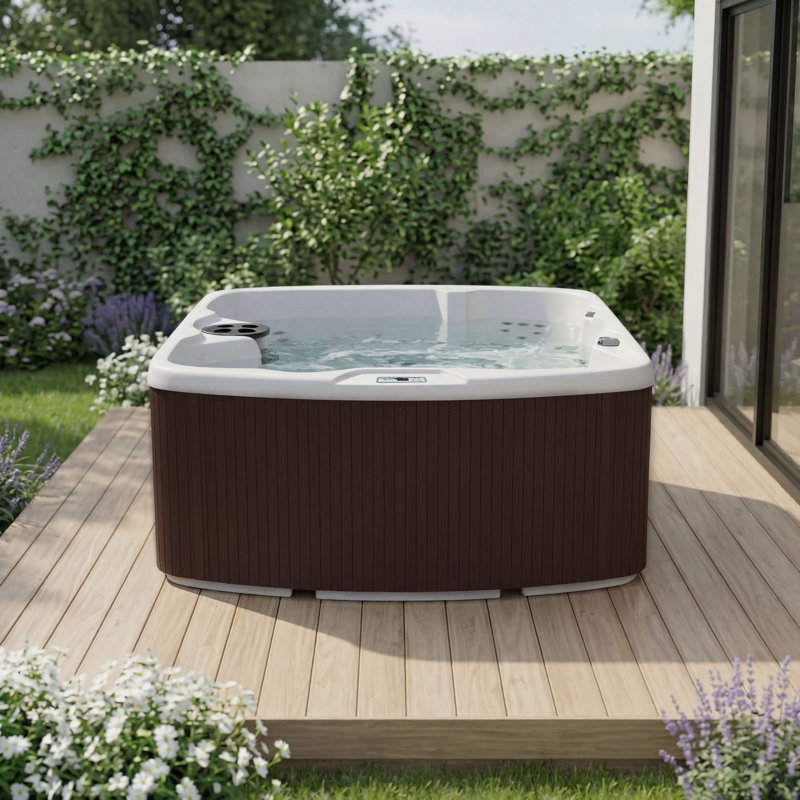 Lifesmart LS500 Plus 110 Volt 5-Person 23-Jet Rectangle Plug and Play Hot Tub, Espresso