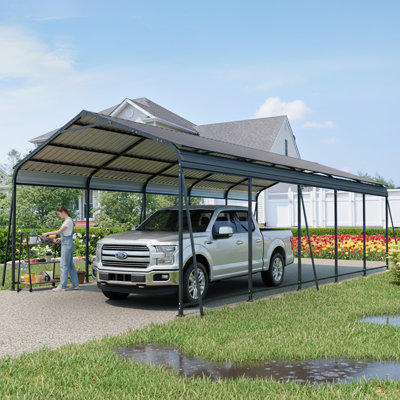 Heavy Duty 12'X32' Carport Canopy - Portable Garage With Galvanized Steel Frame & Waterproof Top