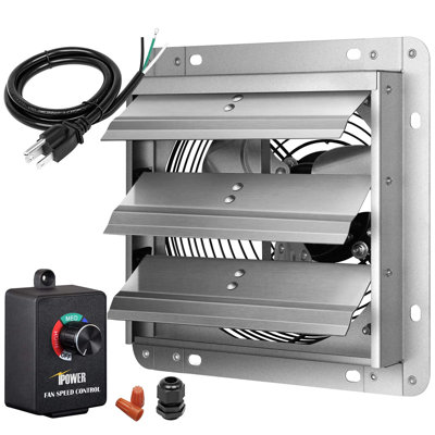 iPower Shutter Exhaust Fan Aluminum With Speed Controller And Power Cord Kit ,High Speed