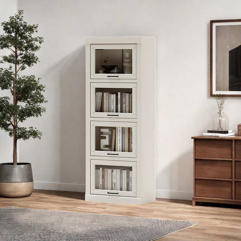 Une bibliothèque simple et stable, (4 tablettes) H 61,8 po x l 23,6 po x P 12,4 po, Blanc