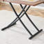 Ensemble de table et de chaises fonctionnelles avec plateau en grain de bois de noyer, pieds en métal noir, quatre chaises de salle à manger en coton respirant, réglables pour différentes utilisations, hauteurs haut de gamme-1516502268
