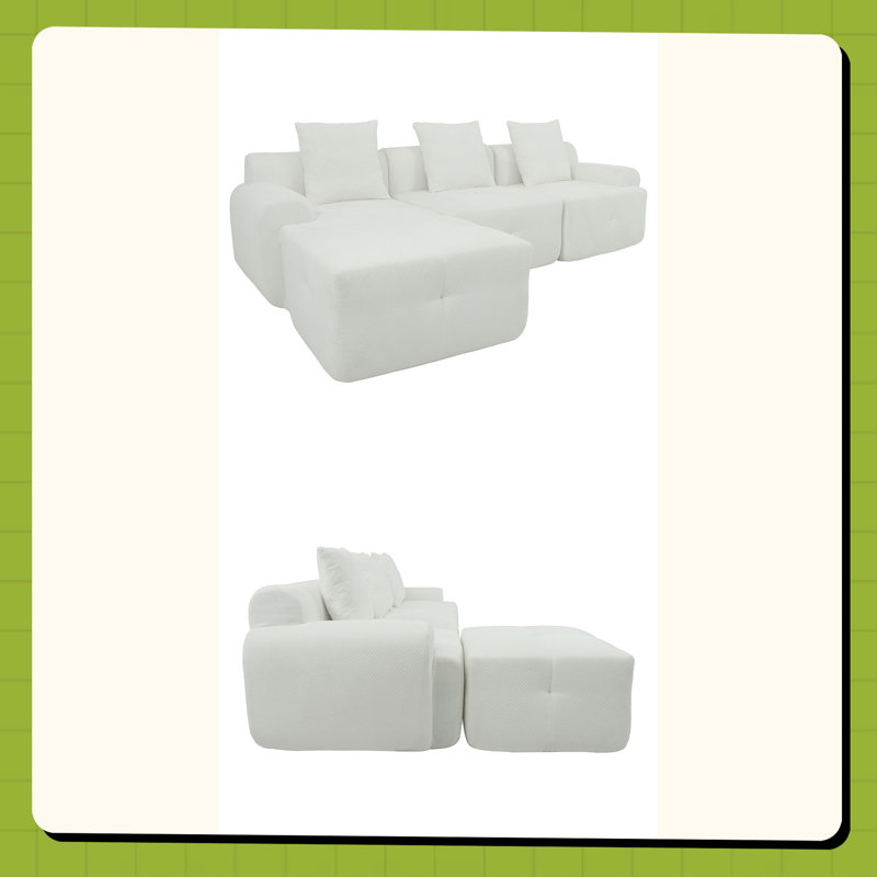 104 SOFA, Beige Pineapple Lattice Fabric