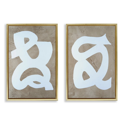 «Abstract Squiggle Line», ensemble de 2 toiles flottantes encadrées par Vanna Lam
