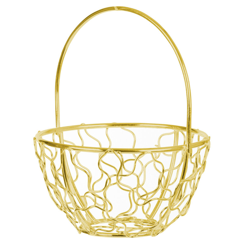 Fairmont Park Decorative Basket, Gold, 8'' H x 8'' W x 8'' D