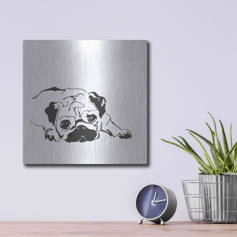 «Line Dog Pug II» par Chris Paschke, H 12 po x l 12 po