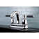 Kingston Brass Kaiser Two-Handle 3-Hole Deck Mount 4" Centerset Bathroom Faucet with Plastic Pop-Up