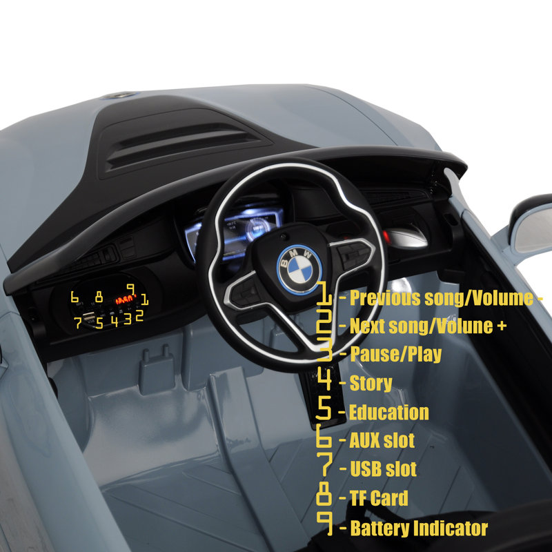Blue 6-Volt Electric Ride-On Car with Remote Control
