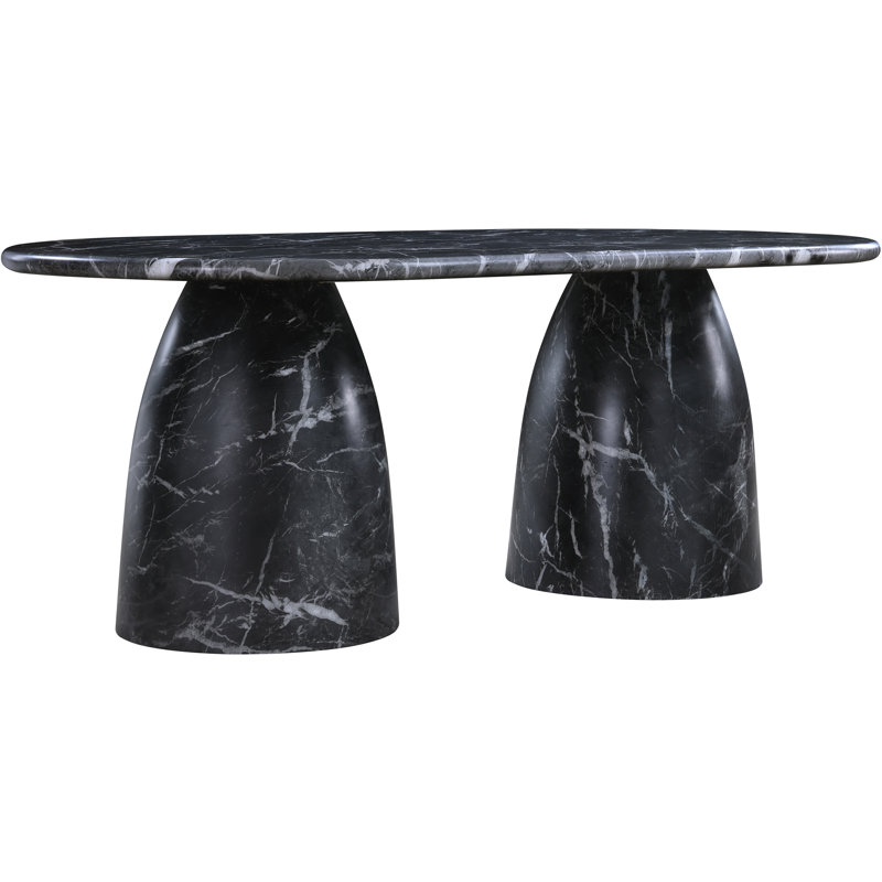 Table de salle à manger Cosenza, H 30 po x l 78 po x P 44,5 po, Noir, noir, noir, noir