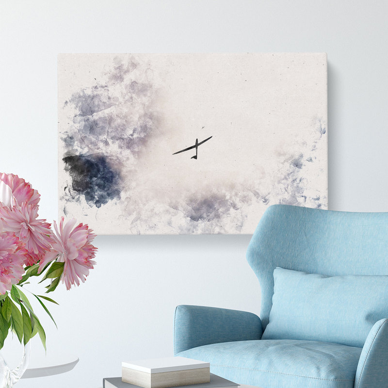 Air Glider In The Clouds - Wrapped Canvas Print, 60cm H x 91cm W x 4cm D