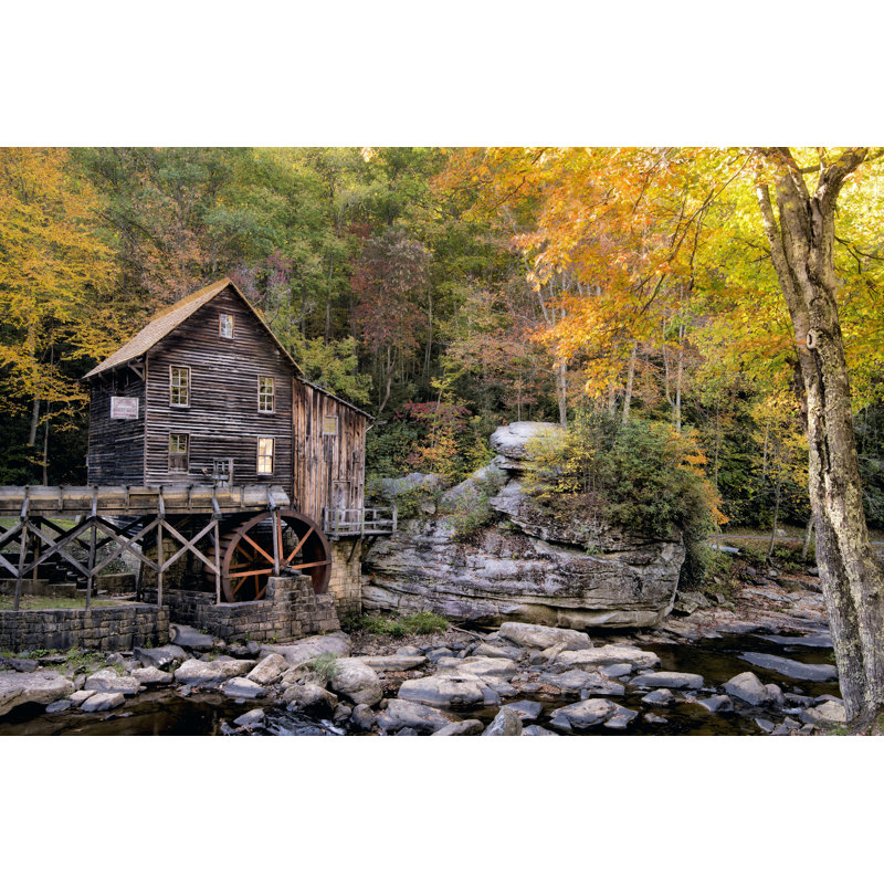 The Mill and Creek II by Danny Head - Photograph, 30 cm H x 46 cm W, Black Floater Framed